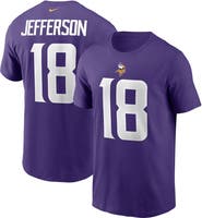 Nike Men's Nike Justin Jefferson Purple Minnesota Vikings Player Name & Number T-Shirt