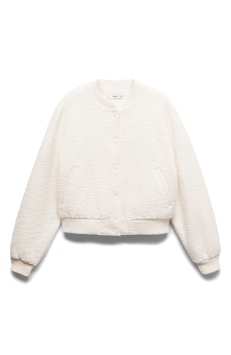 MANGO Tweed Bomber Jacket, Alternate, color, 