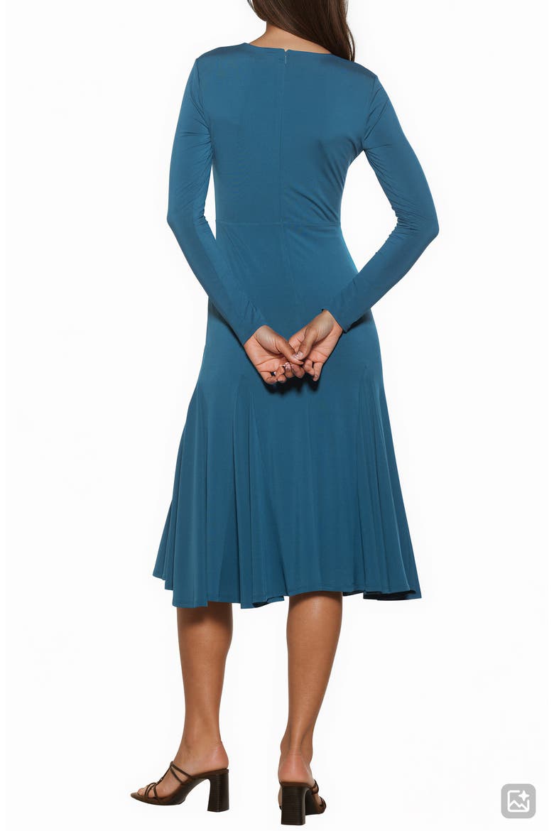 Oona Long Sleeve Fit & Flare Midi Dress, Alternate, color, TEAL