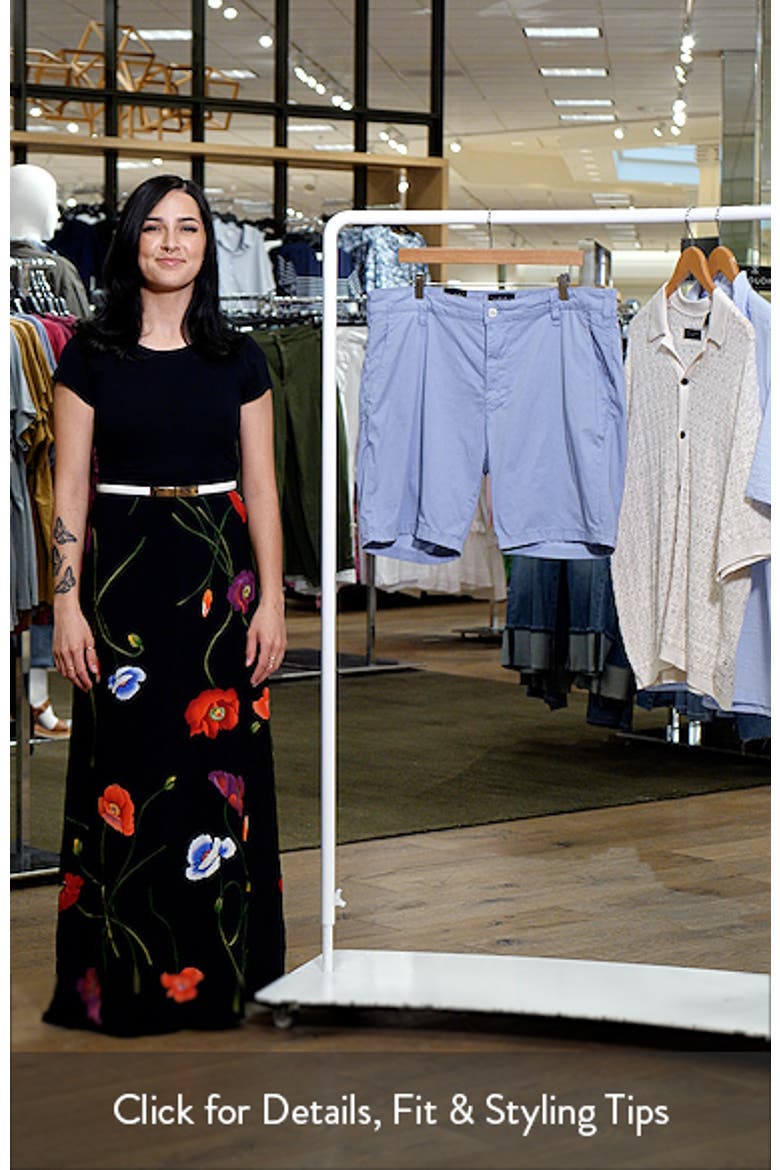 Arizona Slim Fit Blue Tie Print Flat Front Cotton Shorts video