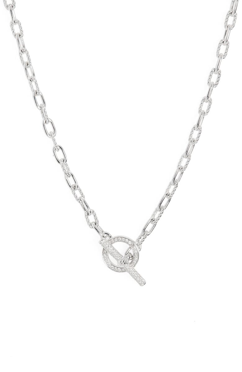 David Yurman DY Madison<sup>®</sup> Pavé Toggle Chain Necklace Sterling Silver with Diamonds, 3mm, Main, color, Ss