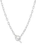 David Yurman DY Madison® Pavé Toggle Chain Necklace Sterling Silver with Diamonds, 3mm