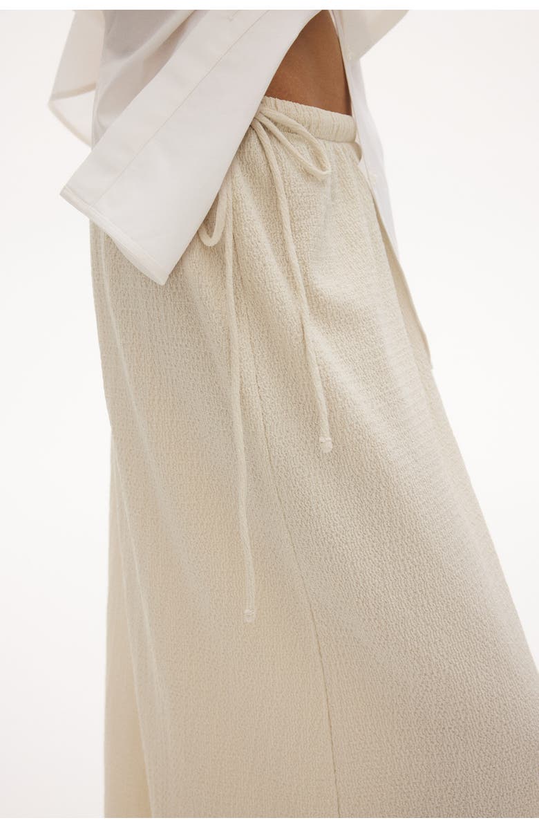 H&M Crinkled Drawstring Skirt, Alternate, color, Light Beige