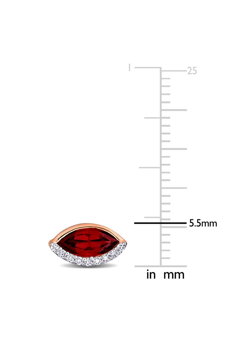 Gemstone & Diamond Stud Earrings 14k, Alternate, color, Garnet