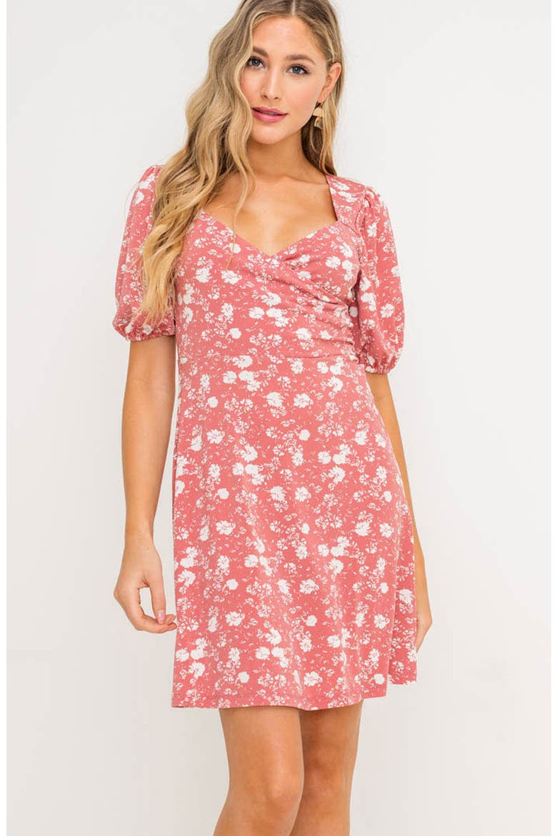 Surplice Minidress, Alternate, color, BLUSH WHITE FLORAL