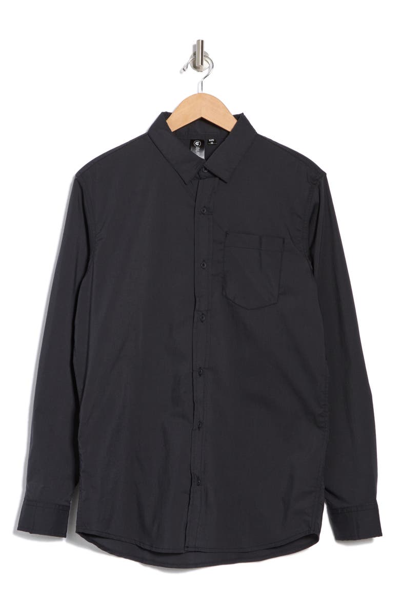 BURNSIDE Solid Stretch Poplin Button-Down Shirt, Alternate, color, Steel