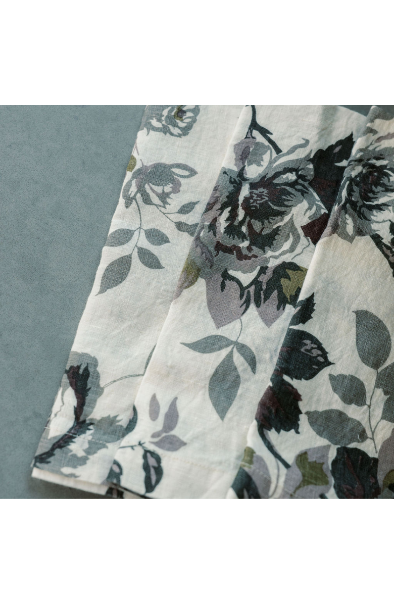 CG Hunter Eggplant and Grey Roses Napkins, Alternate, color, Eggplant