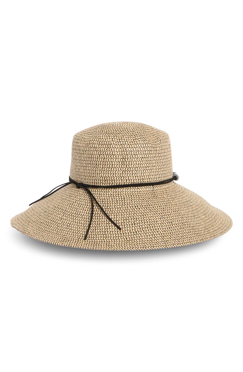 Vince Camuto Tweed Downbrim Bead Trim Hat, Alternate, color, Black