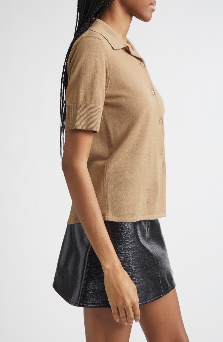 Courrèges Merino Wool Polo, Alternate, color, Sandy Brown