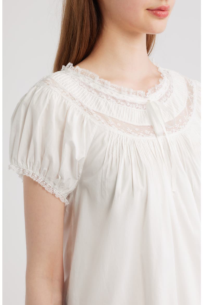 Daphne Lace Detail Organic Cotton Minidress, Alternate, color, SALT