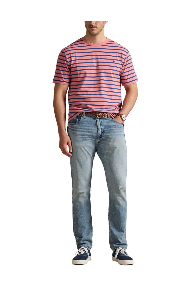Polo Ralph Lauren Big & Tall Striped Jersey Crewneck T-Shirt, Alternate, color, Dsrt Rse And Old Ryl