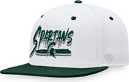 TOP OF THE WORLD Men's Top of the World White/Green Michigan State Spartans Sea Snapback Hat