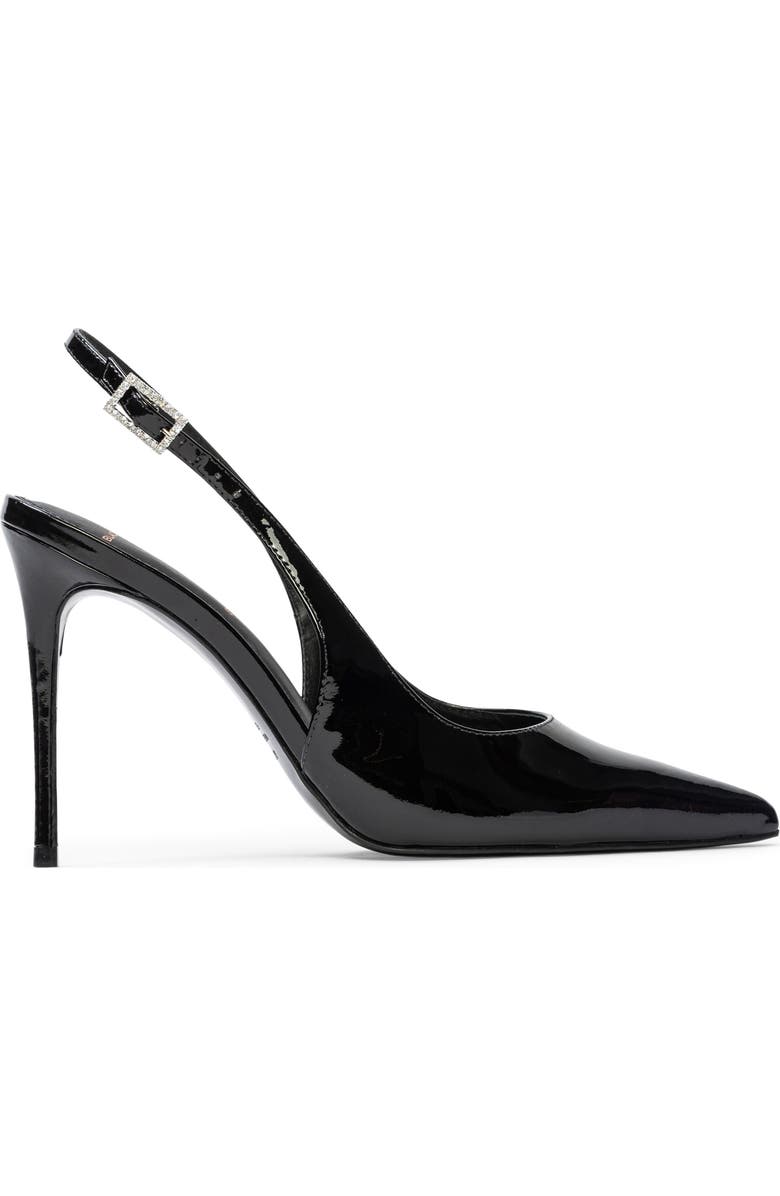 BLACK SUEDE STUDIO Alloy Slingback Pointed Toe Pump, Alternate, color,
