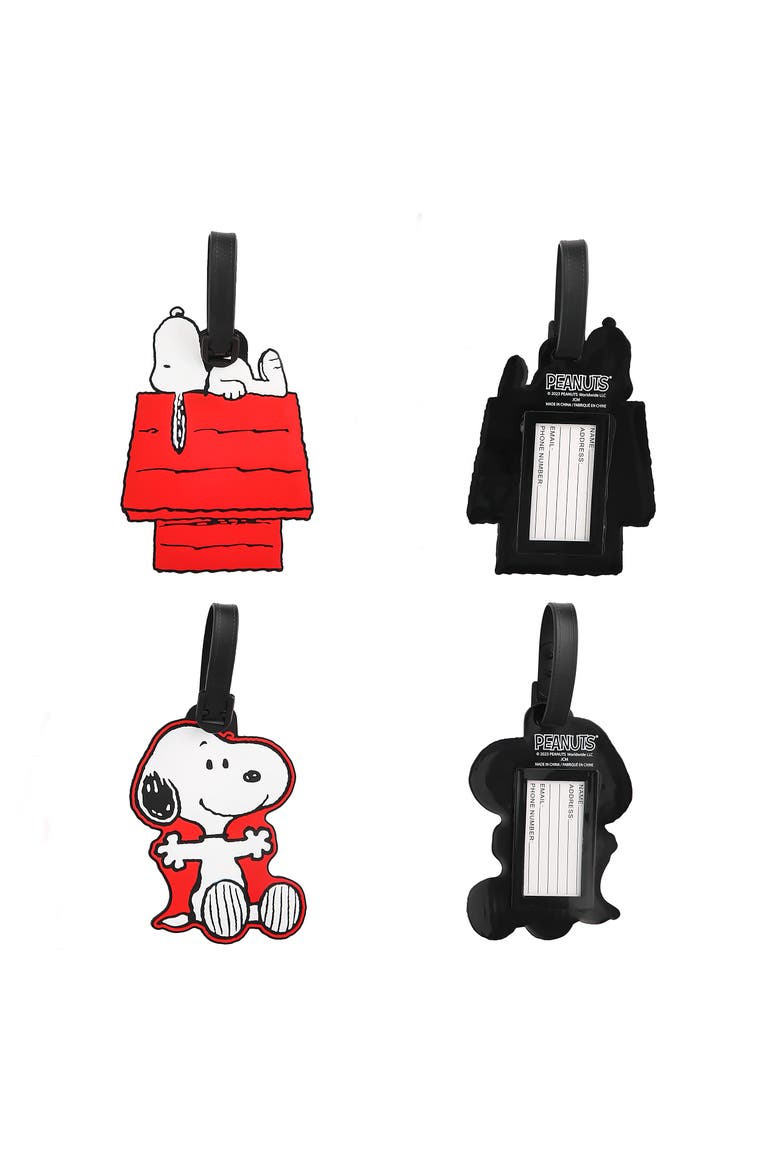 Snoopy Luggage Tag, Set of 4, Alternate, color, Red, white