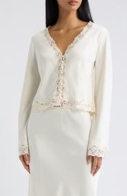 LoveShackFancy Fioretta Lace Trim Top