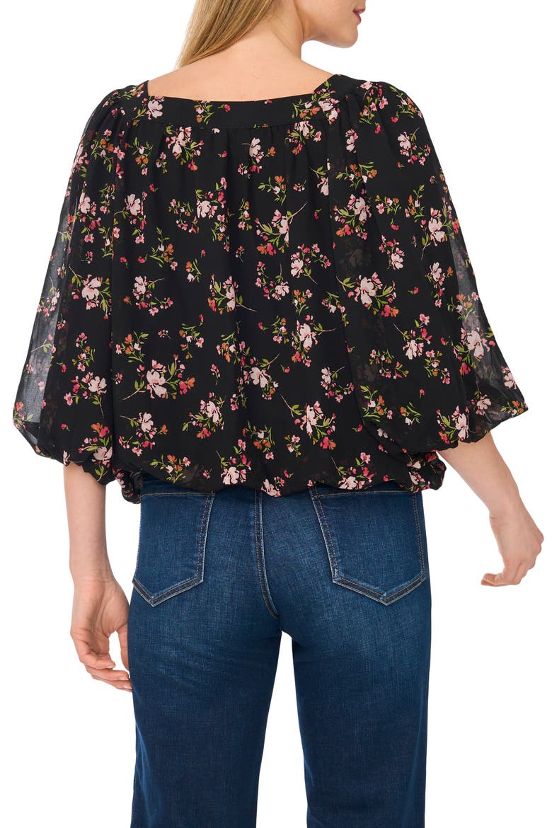 Square Neck Bubble Top, Alternate, color, BLACK