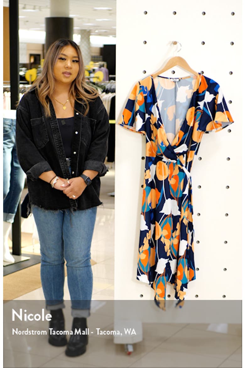 Abstract Print Wrap Dress video