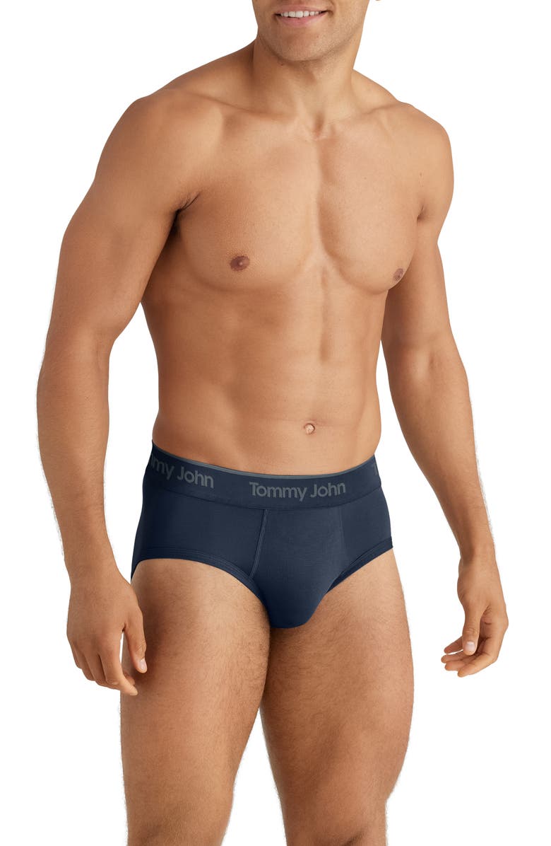 Tommy John Second Skin Modal Briefs, Alternate, color, Black/ Med Grey/ Dress Blues