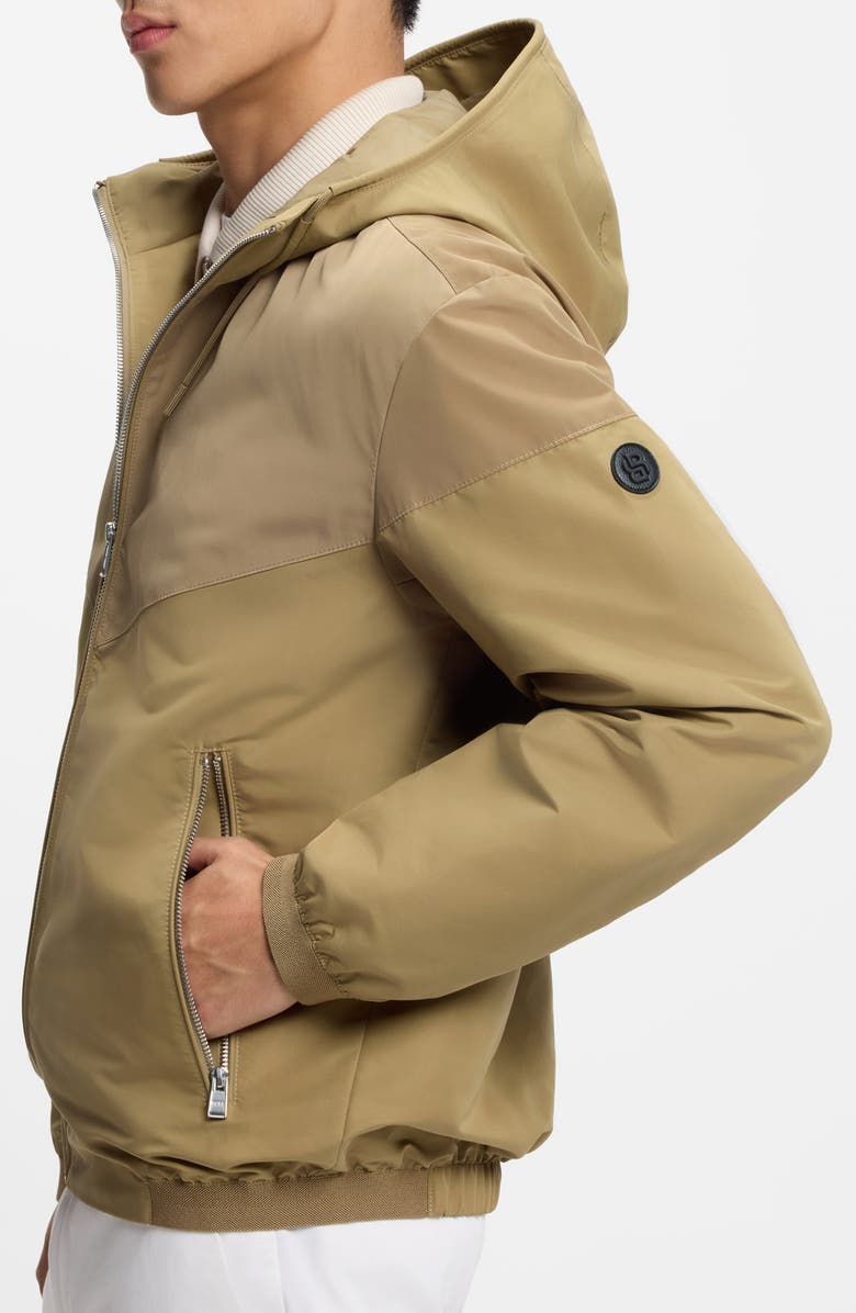 BOSS Cierno4 Hooded Recycled Polyester Jacket, Alternate, color, Beige/ Khaki