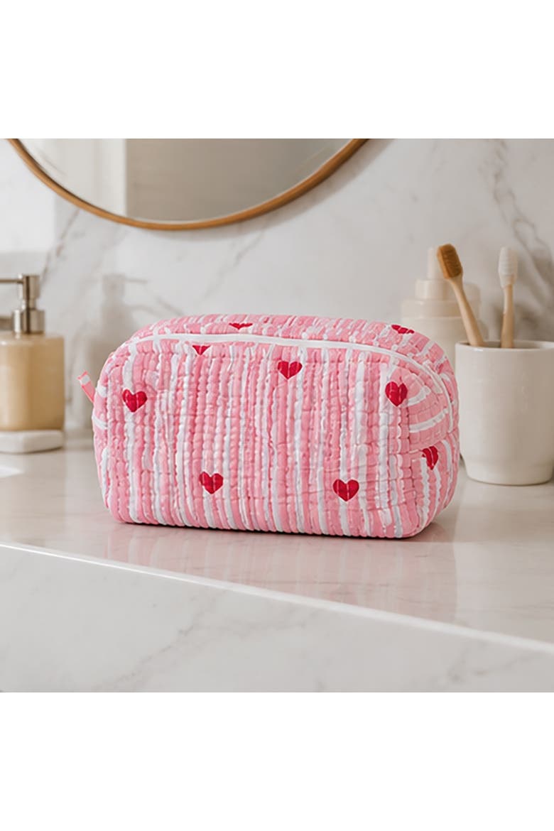 Little Hearts Cosmetic Pouch, Alternate, color, Pink
