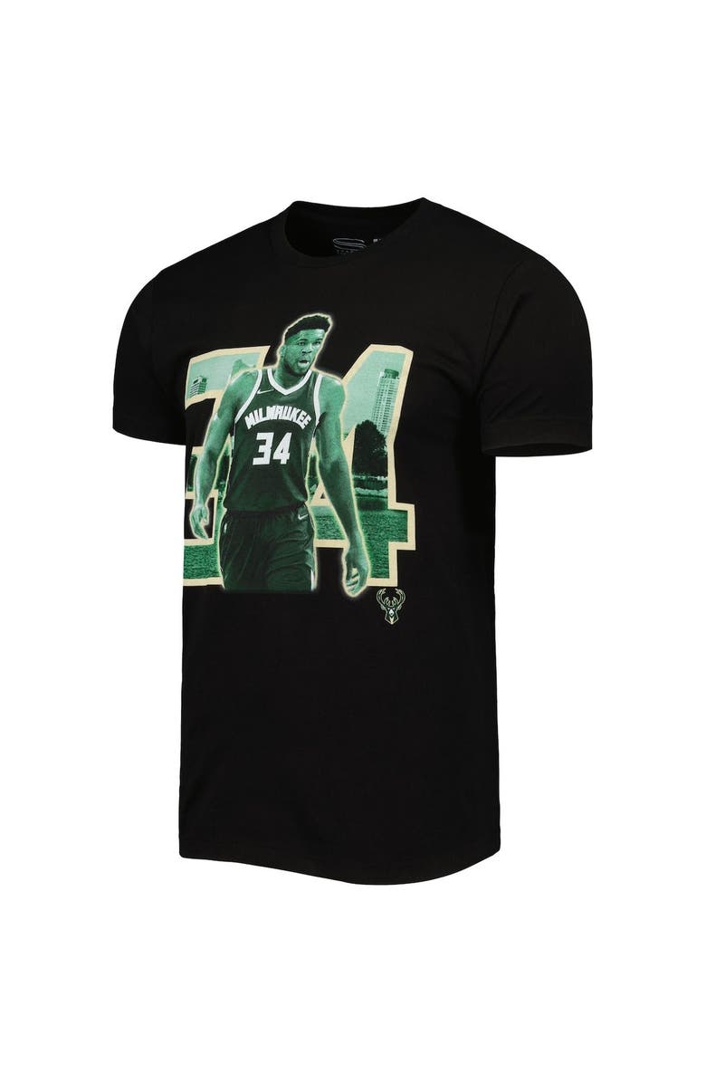 Stadium Essentials Unisex Stadium Essentials Giannis Antetokounmpo Black Milwaukee Bucks Player Skyline T-Shirt, Alternate, color, Black