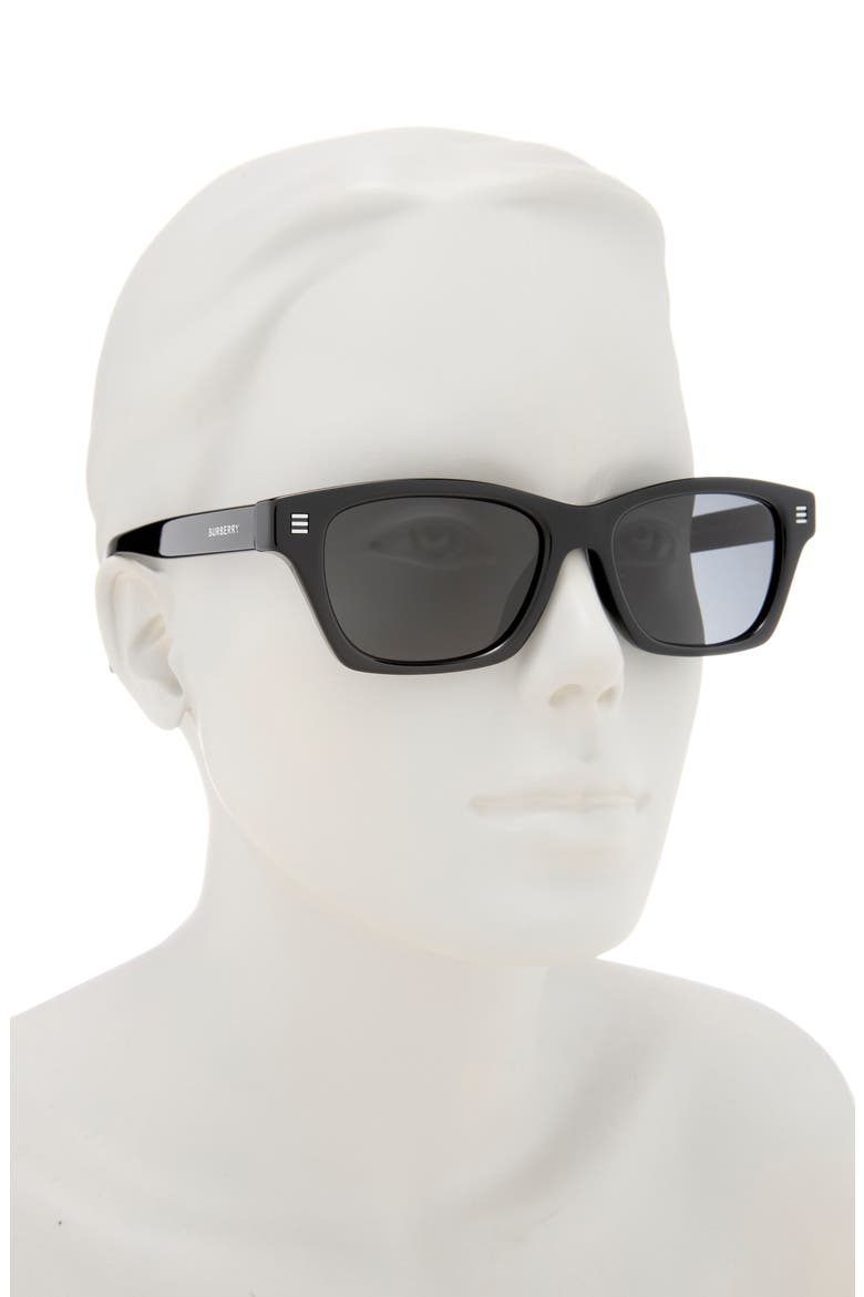 53mm Square Sunglasses, Alternate, color, BLACK