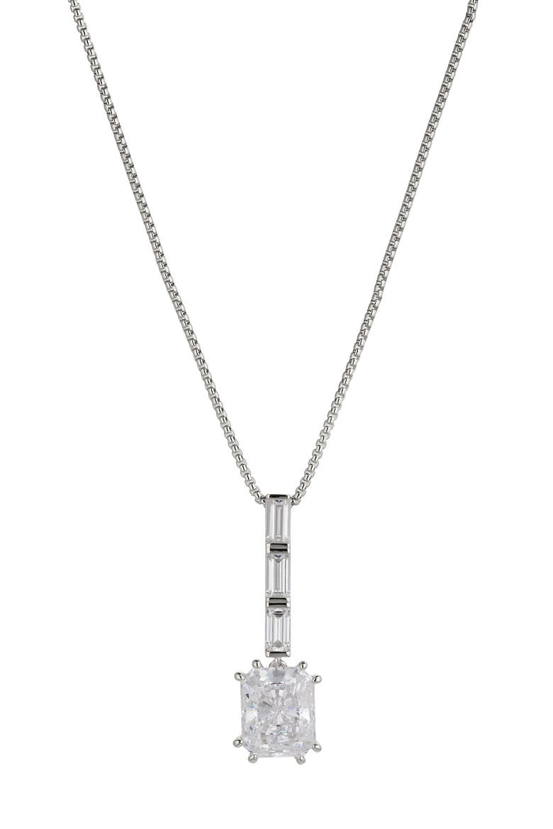 Chateau Cubic Zirconia Pendant Necklace, Main, color, RHODIUM