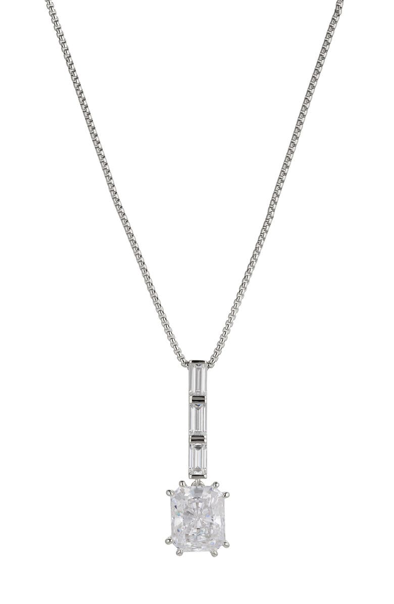 Nadri Chateau Cubic Zirconia Pendant Necklace, Main, color, Rhodium
