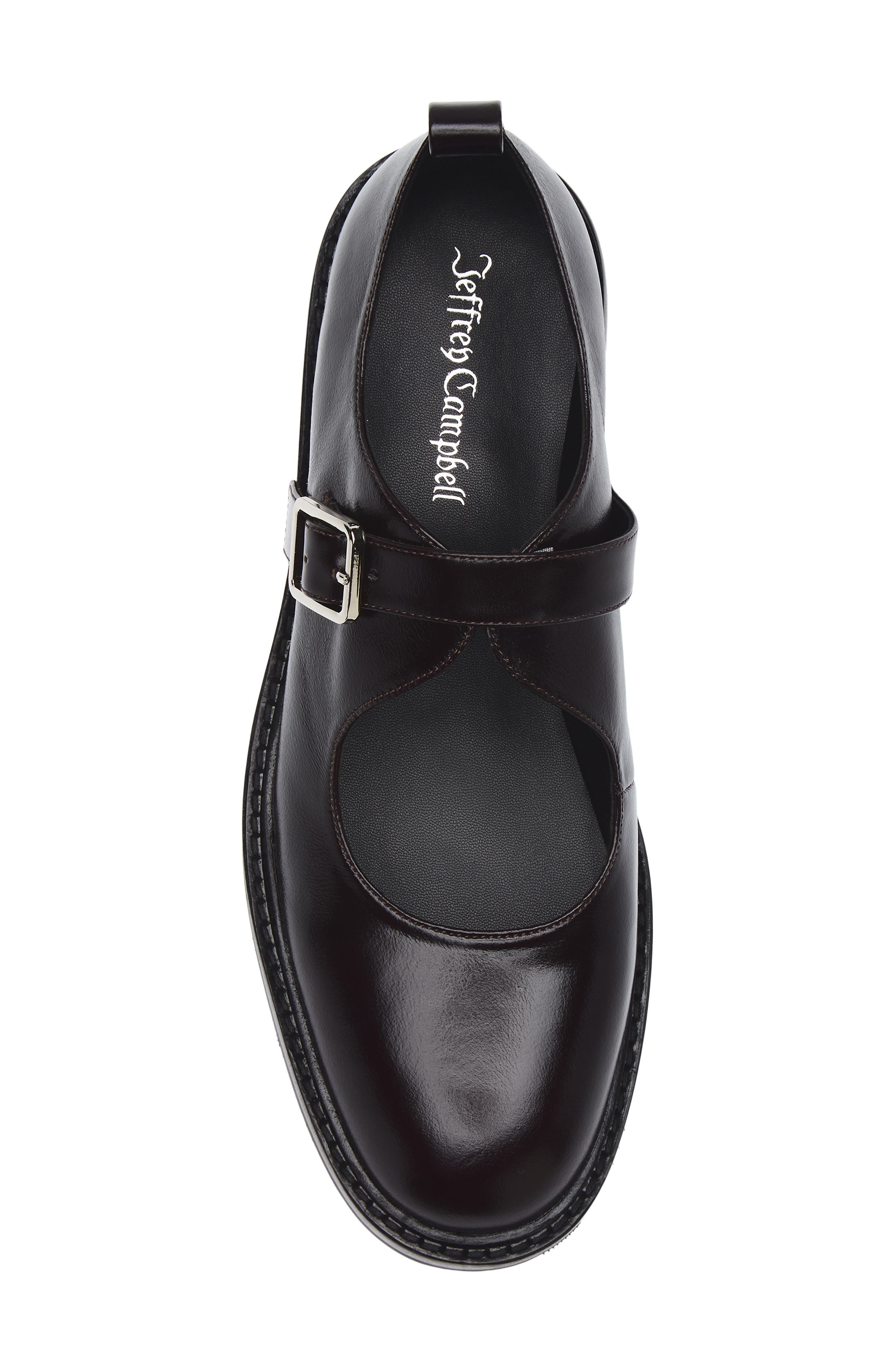 Jeffrey Campbell Artisanal Mary Jane Flat, Alternate, color, Black Crinkle