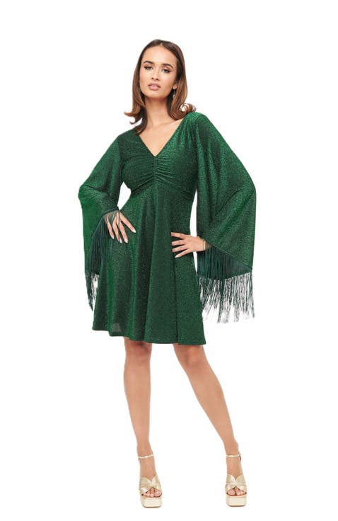 1970s Fringe Fit & Flare Dress