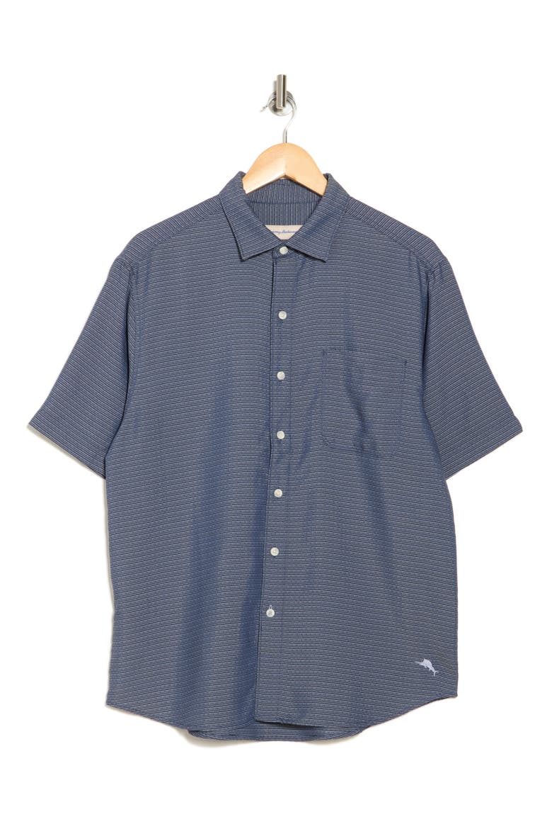 Grand View Short Sleeve Button-Up Shirt, Alternate, color, MIDNIGHT BLUE