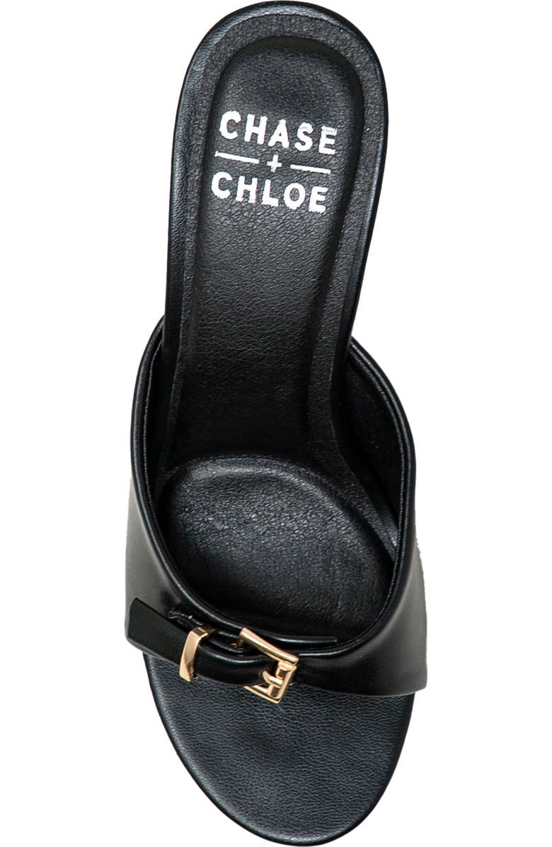 CHASE AND CHLOE Iridessa Buckle Slide Sandal, Alternate, color, Black