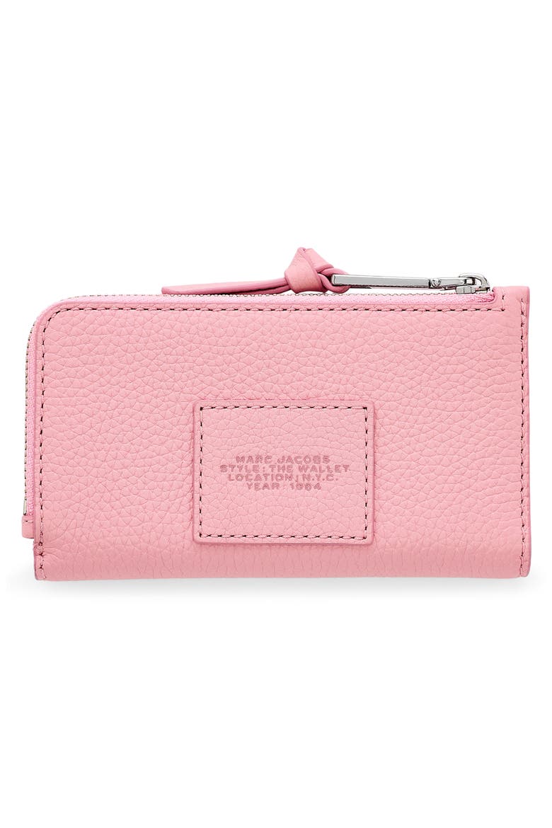 The Medium Flat Leather Wallet, Alternate, color, RIBBON PINK
