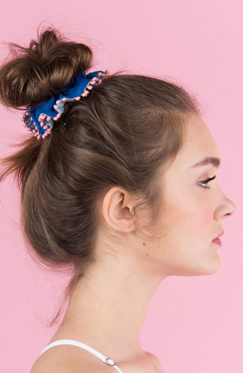 New Friends Colony Pompom Scrunchie, Alternate, color,
