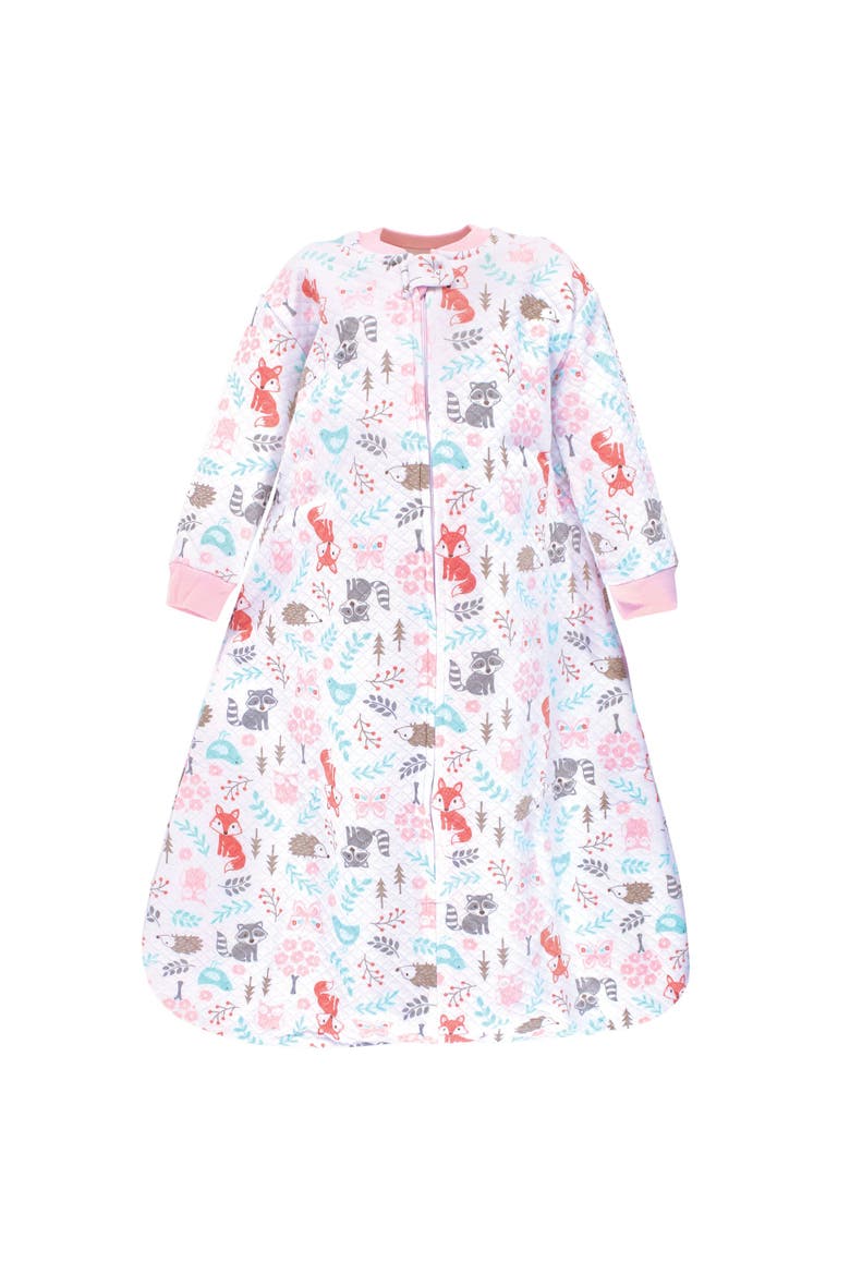 Premium Quilted Long Sleeve Sleeping Bag and Wearable Blanket, Main, color, Woodland Fox