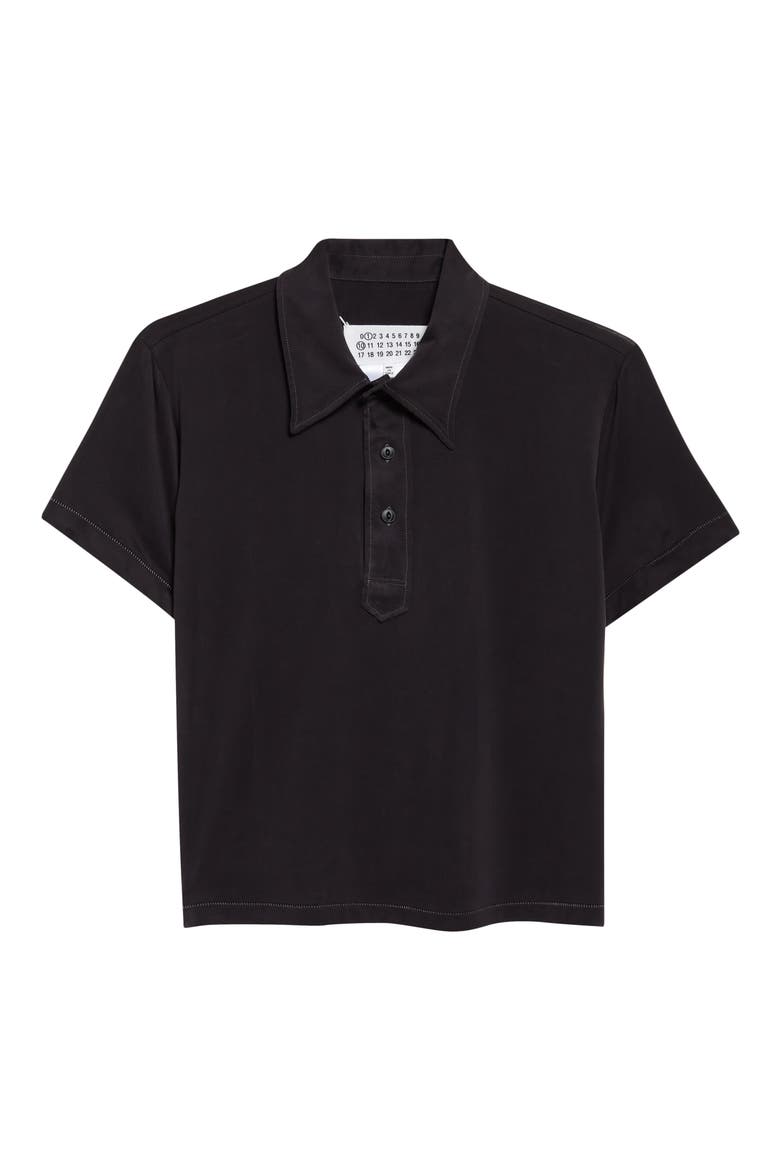 Contrast Stitch Polo, Alternate, color, BLACK