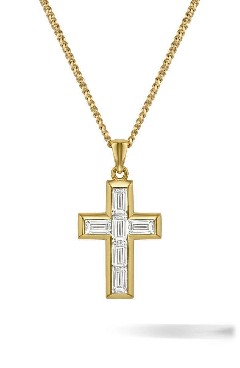 Vincero Cubic Zirconia Cross Pendant Necklace, Main, color, Gold
