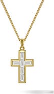 Vincero Cubic Zirconia Cross Pendant Necklace