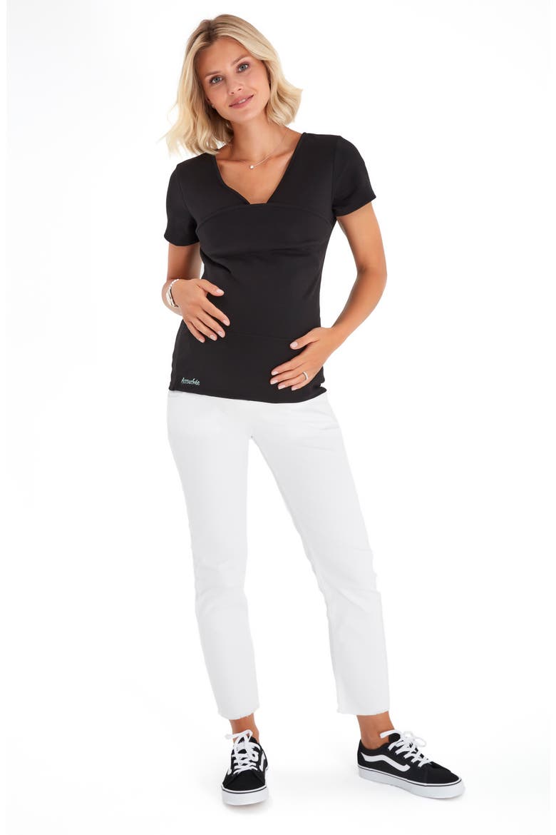 Hands Free Baby Carrier Maternity/Nursing Top, Alternate, color, BLACK