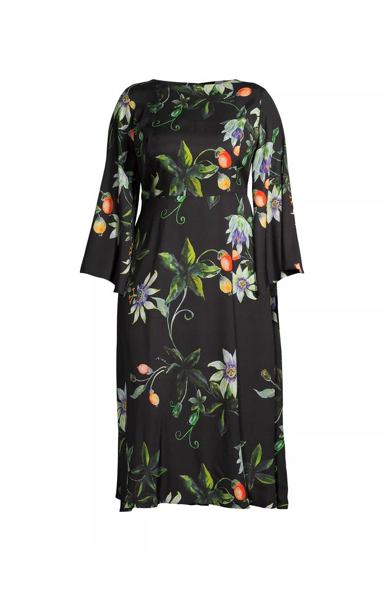 Gabriella Rossetti Lucrezia Silk Twill Dress in Dark Floral, Alternate, color, 