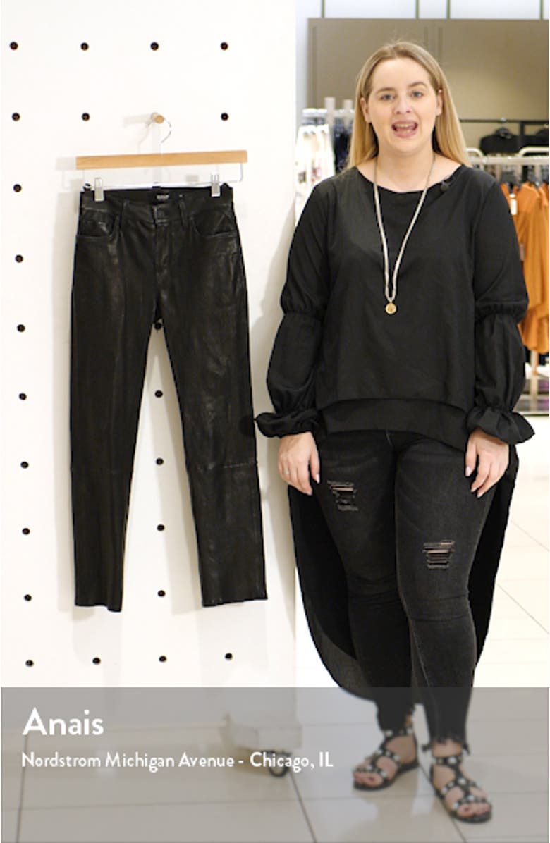 Hudson Nico Straight Leg Ankle Leather Pants, sales video thumbnail