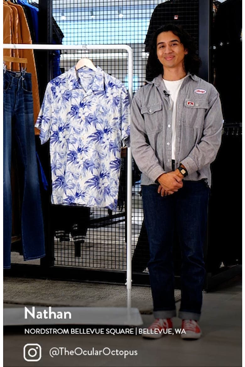 Palmeras Party Print Silk Blend Camp Shirt video