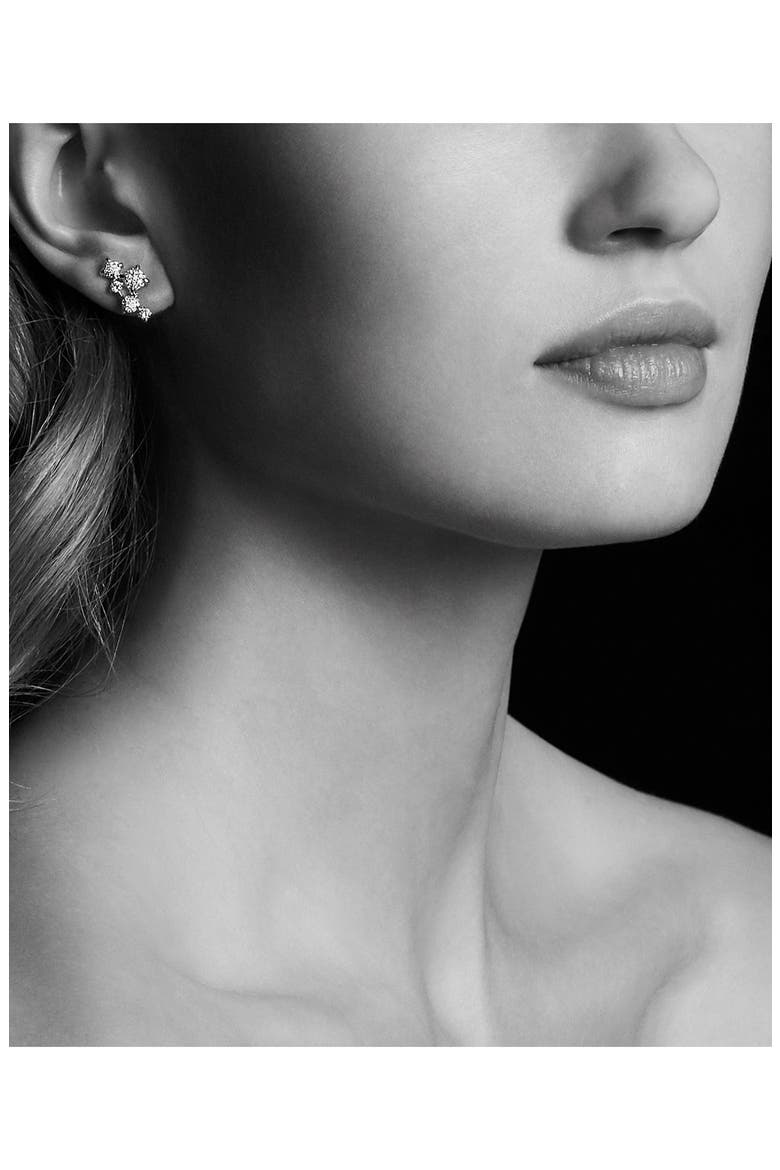 Petite Châtelaine Climber Earrings in 18K Gold with Diamonds, Alternate, color, WHITE GOLD