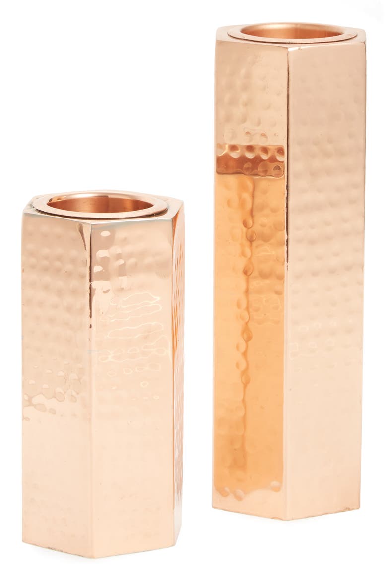 Hammered Candle Holders, Main, color, COPPER