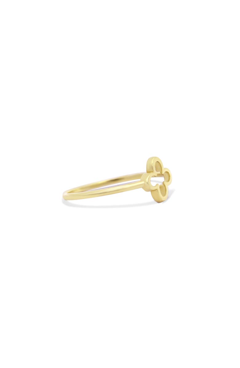 The Lovery Fine Jewelry Gold Open Clover Ring, Alternate, color,