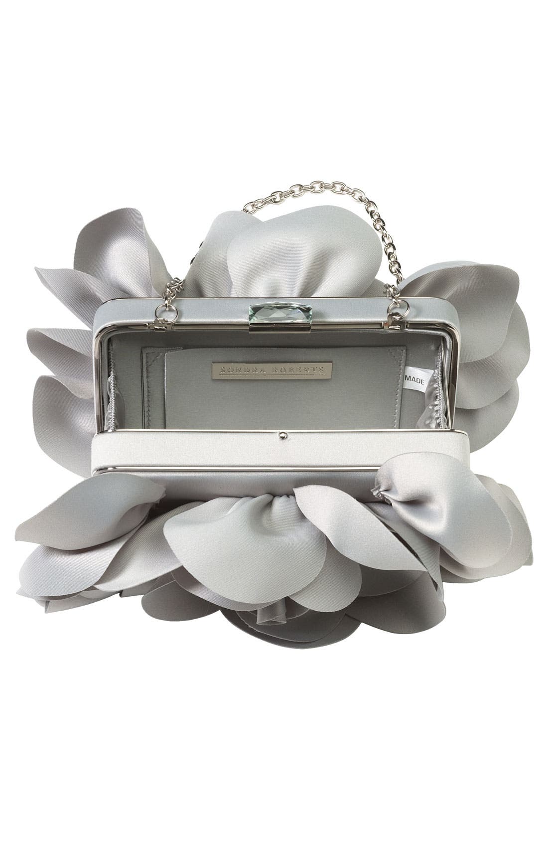 'Rose' Satin Box Clutch, Alternate, color, GREY