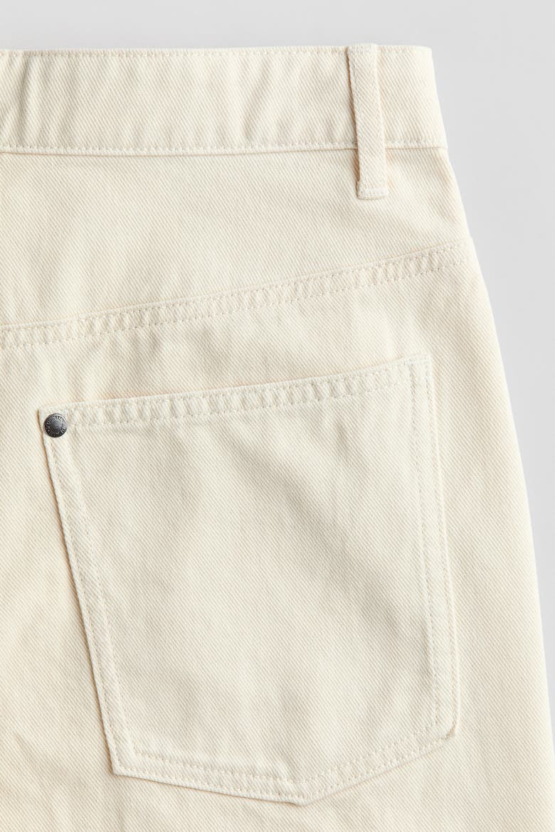 Loose-fit Twill Shorts, Alternate, color, Cream