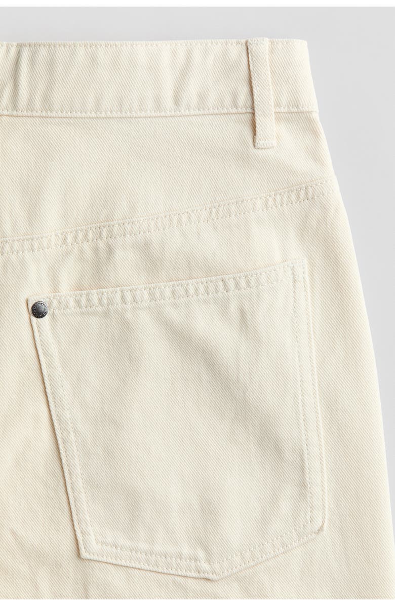 H&M Loose-fit Twill Shorts, Alternate, color, Cream