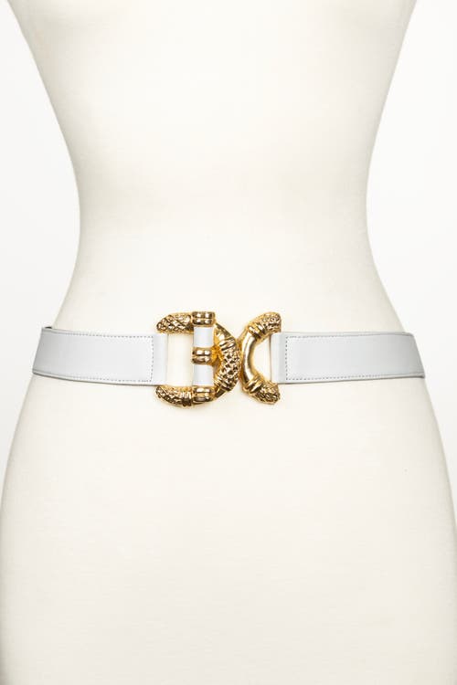 Raina Belts Viper D Link Buckle Leather Belt In White