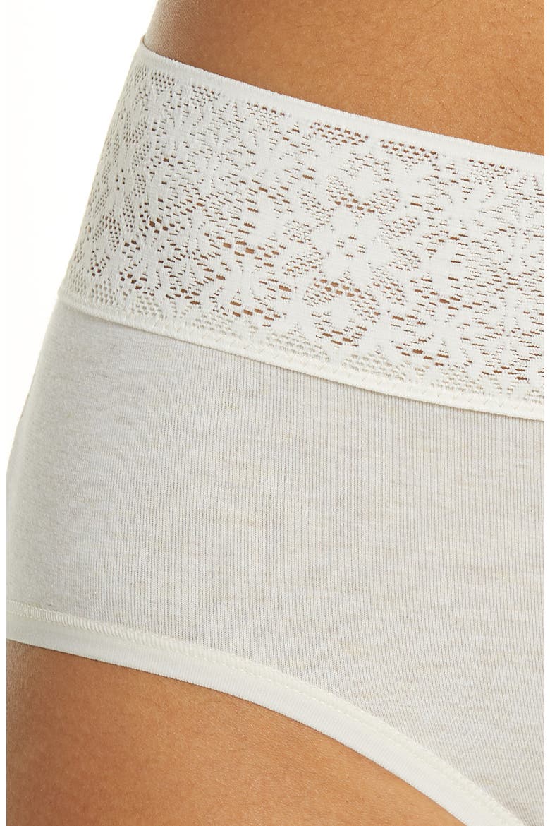 Cool Cotton Lace Briefs, Alternate, color, OATMEAL HEATHER